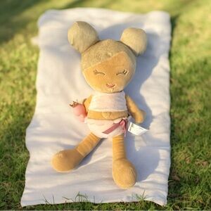14” LullaBaby Plush Girl Soft with BLONDE Hair Pigtails Pink Bath Duck Battat